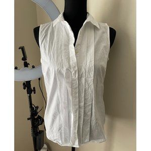 KARL LAGERFELD WOMEN'S WHITE SLEEVELESS SHIRT SIZE XS